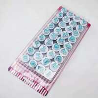 Alphabet Stamp - Plastic 2cm X 2cm, Multicolor Blocks, Reusable Washable Durable, Uppercase Letters