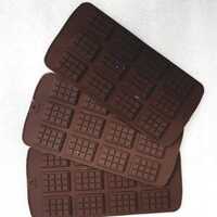 Silicone Chocolate Mould - 100% Bpa-free Food Grade Silicone, 21x10.5x1.2 Cm, Brown | Multiple Cavities, Heat Resistant, Flexible, Dishwasher Safe