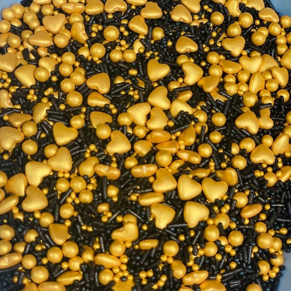 Edible Sprinkle Gold Black Mix KE0013