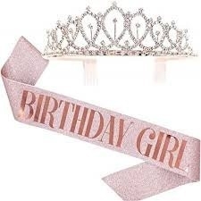 Happy Bday Girl' Sash & Crown