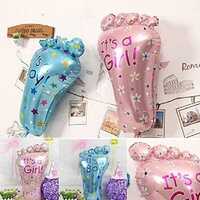 Baby Feet Foil Balloon - High-quality Foil, 18 Inches, Blue & Pink | Self-sealing, Helium/air Fillable, Glossy Finish