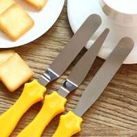 Cake Pallet Knifes 3pc Set - Stainless Steel Blades, 6-8-10 Inch, Black Ergonomic Handles | Flexible, Mirror Finish, Dishwasher Safe
