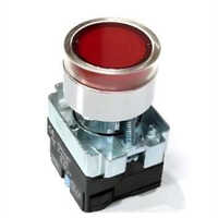 Red Color Luminous Push Button - Polycarbonate, 22.5mm, Led Indication, Ip65, Momentary, 5a, 220v, Ul94-v0