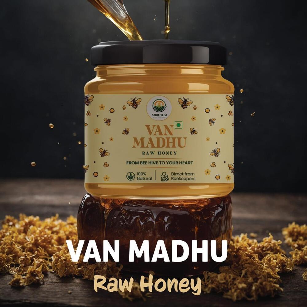 Raw Honey Van Madhu Jar