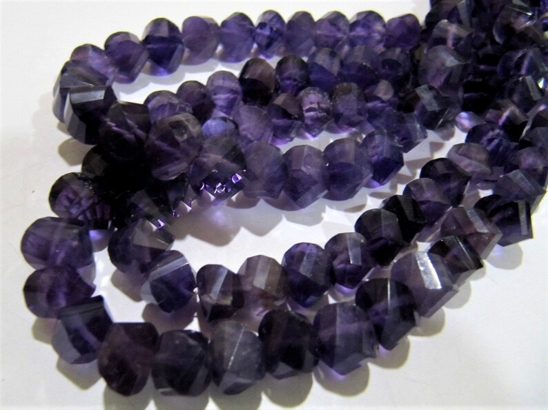 Natural African Amethyst Twisted Briolette Beads 9 to 10mm Sold Per Strand of 10 inches long 