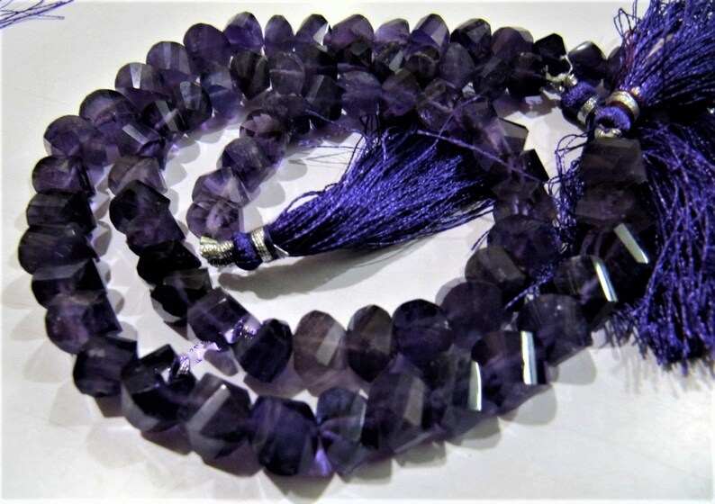 Natural African Amethyst Twisted Briolette Beads 9 to 10mm Sold Per Strand of 10 inches long 