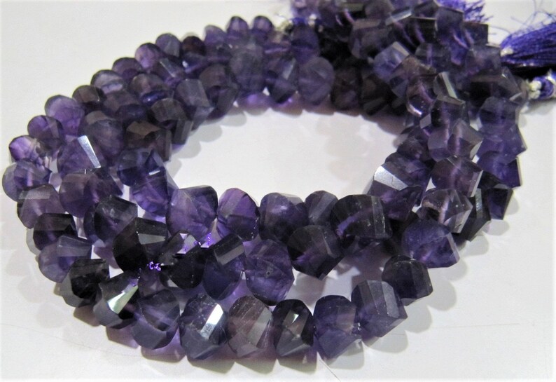 Natural African Amethyst Twisted Briolette Beads 9 to 10mm Sold Per Strand of 10 inches long 