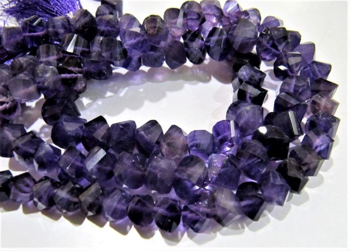 Natural African Amethyst Twisted Briolette Beads 9 to 10mm Sold Per Strand of 10 inches long 