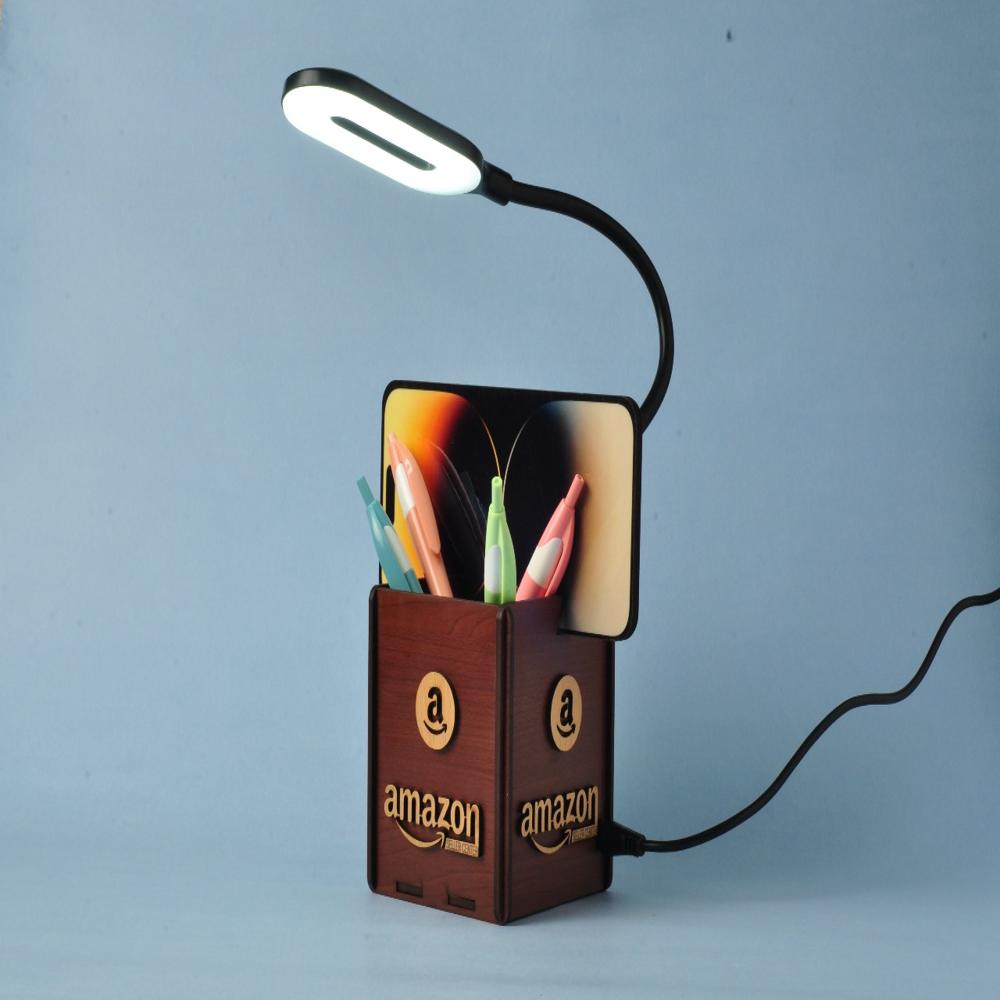 3d Mdf Desk Lamp - Color: Natural Wood