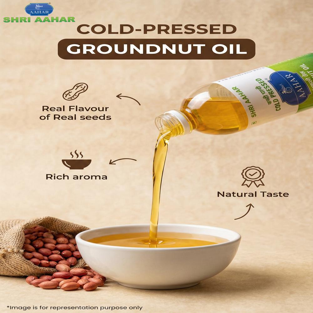 1Ltr Shri Aahar Groundnut Cold Pressed Oil