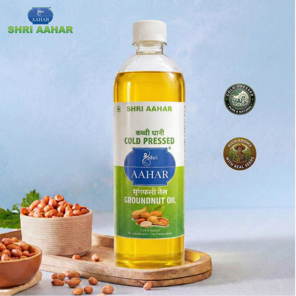1Ltr Shri Aahar Groundnut Cold Pressed Oil