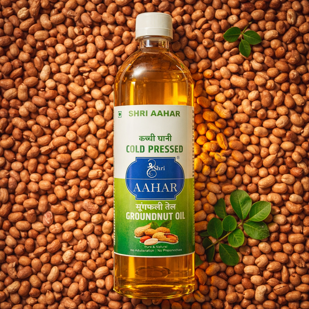 1Ltr Shri Aahar Groundnut Cold Pressed Oil