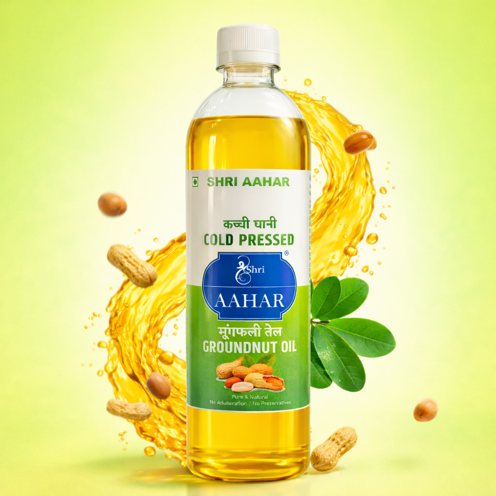 1Ltr Shri Aahar Groundnut Cold Pressed Oil