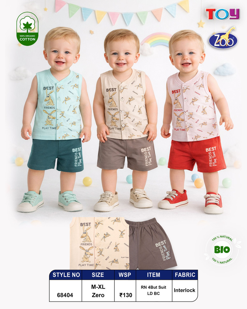 Boys Sleeveless Cotton Clothing Set