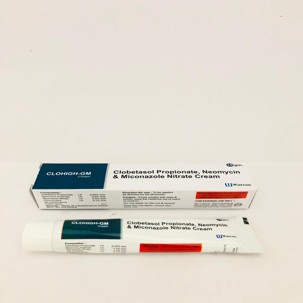 Clobetasol Propionate I.p. 0.05% W/w + Neomycin Sulphate I.p. 0.5% W/w + Miconazole Nitrate I.p. 2.00% W/w - Brand Name: Clohigh-gm