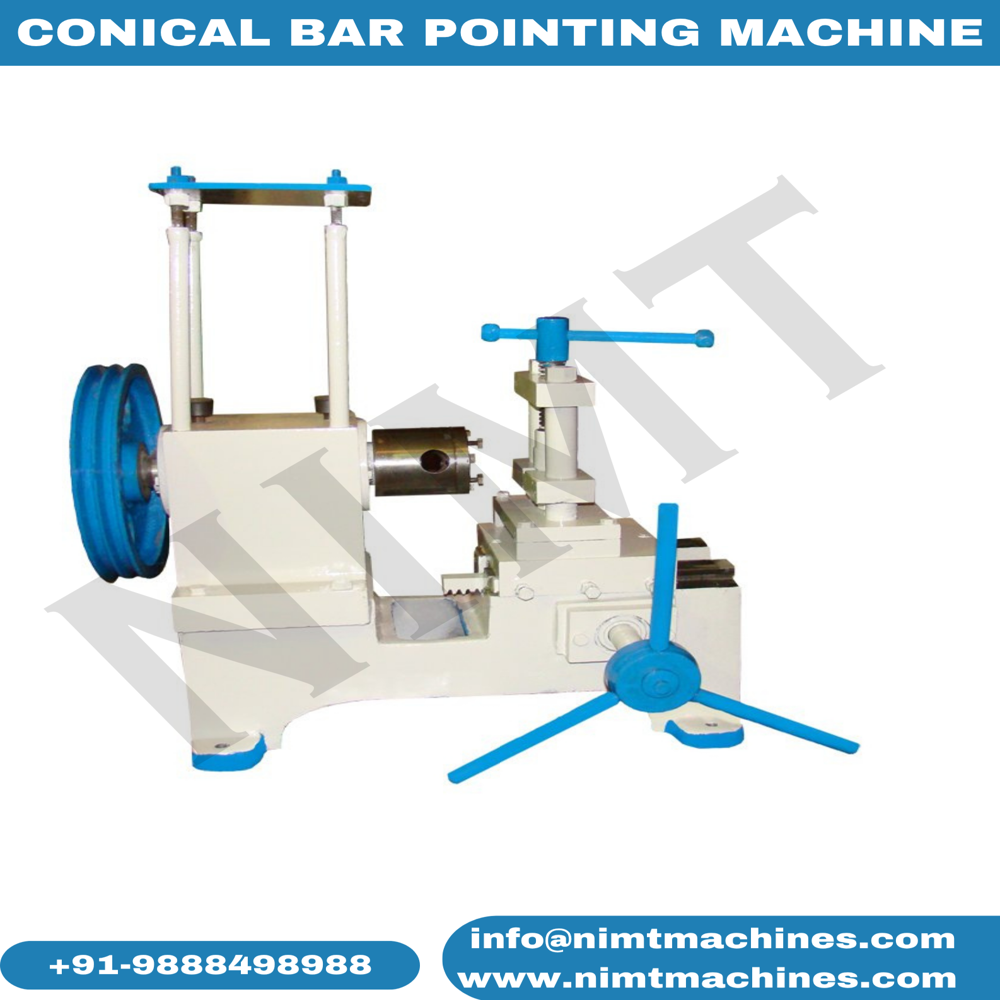 Conical Bar Pointing Machine - Cnc Technology, Semi-automatic Operation | Painted Finish, White/blue Color, 1 Year Warranty