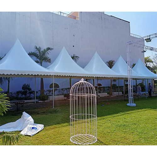 Pagoda Tent - Aluminum Alloy Frame 6x6m White, Fire Retardant Pvc Fabric, Wind Resistant Up To 100 Km/h