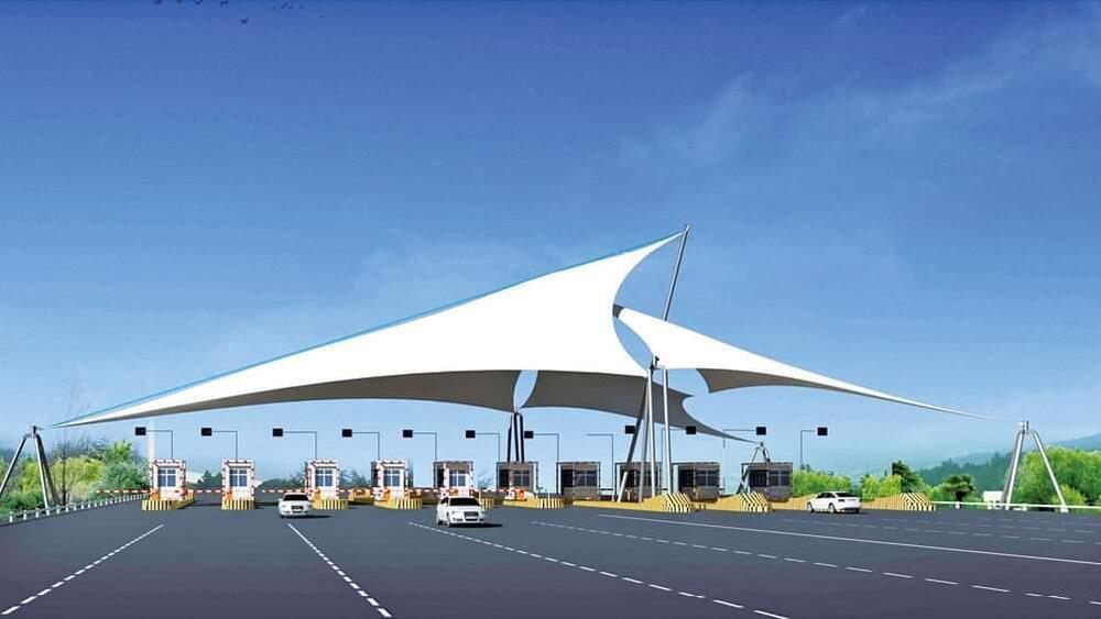 Tensile Fabric Work White Outdoor Fiber Shed