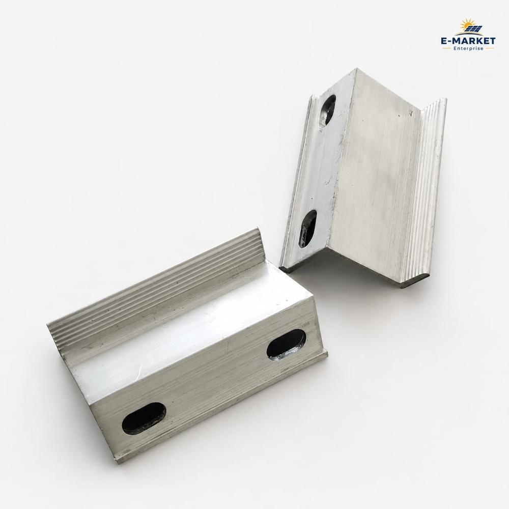 35X 75 End Clamp - 6063-T6 Aluminum Alloy 35x75 mm, Silver Anodized, ASTM B221, Corrosion Resistant