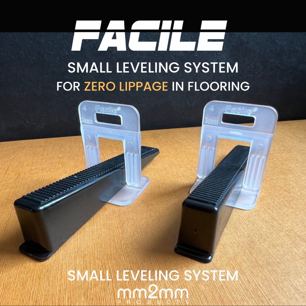 Facile Tile Leveling System Clips - Pp Material, 1/2/3/4 & 5 Mm Sizes | Ideal For Floor And Wall Tile Installation