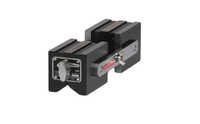 75 Kg Crystal Magnetic Positioner - Magnet With Metal Housing, 75x70x75 Mm, Red & Silver, On/off Lever, Rust Resistant Finish