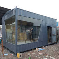 Portable Office Cabin - Mild Steel Sandwich Panels, 20x10x8 Ft, White & Blue | Seismic Compliant, Insulated Walls, Led Lighting