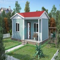 Modular Prefabricated Cottage - Color: White And Blue