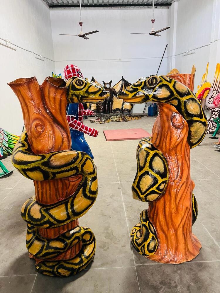 FRP Snake Bench Statue