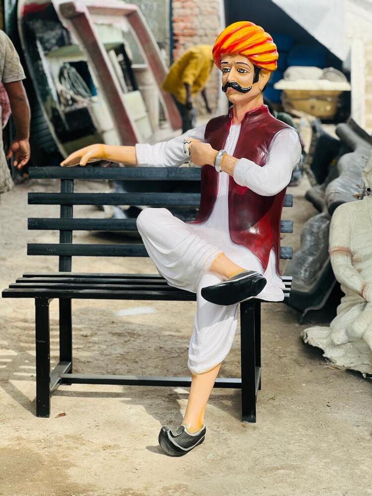 FRP Tea Man Statue With Kettle