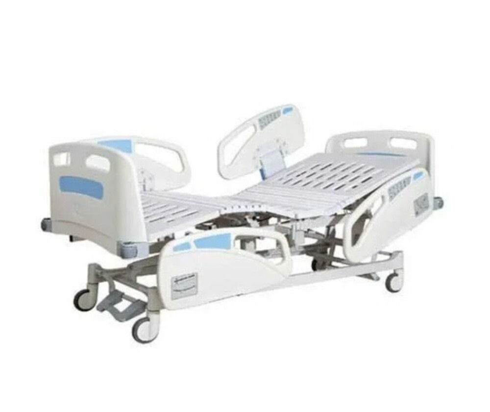 Full Electric Hospital Bed - Stainless Steel, 6x3 Feet, White | Epoxy Coated Frame, Foldable Design, Electric Height & Angle Adjustment