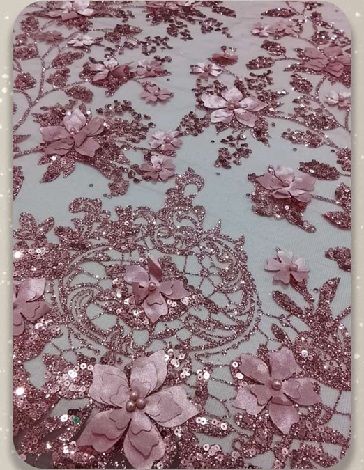 Glitter Net Embroidery Fabric - Attributes: Shinny