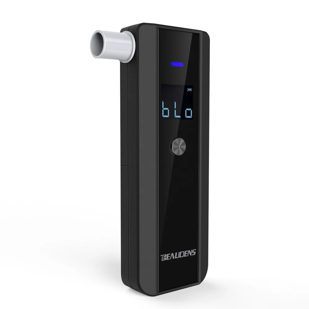 True Sense Breathalyzer AT188 Portable Alcohol Tester LCD Display with with 10 Mouthpieces, AT-10