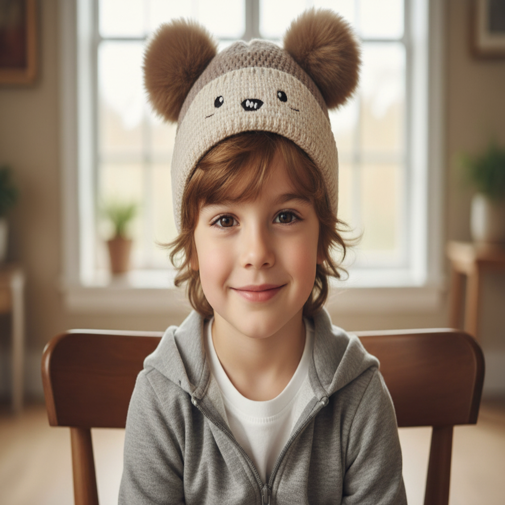 Unisex Kitty Super Soft Warm Knitted Beanie Cap