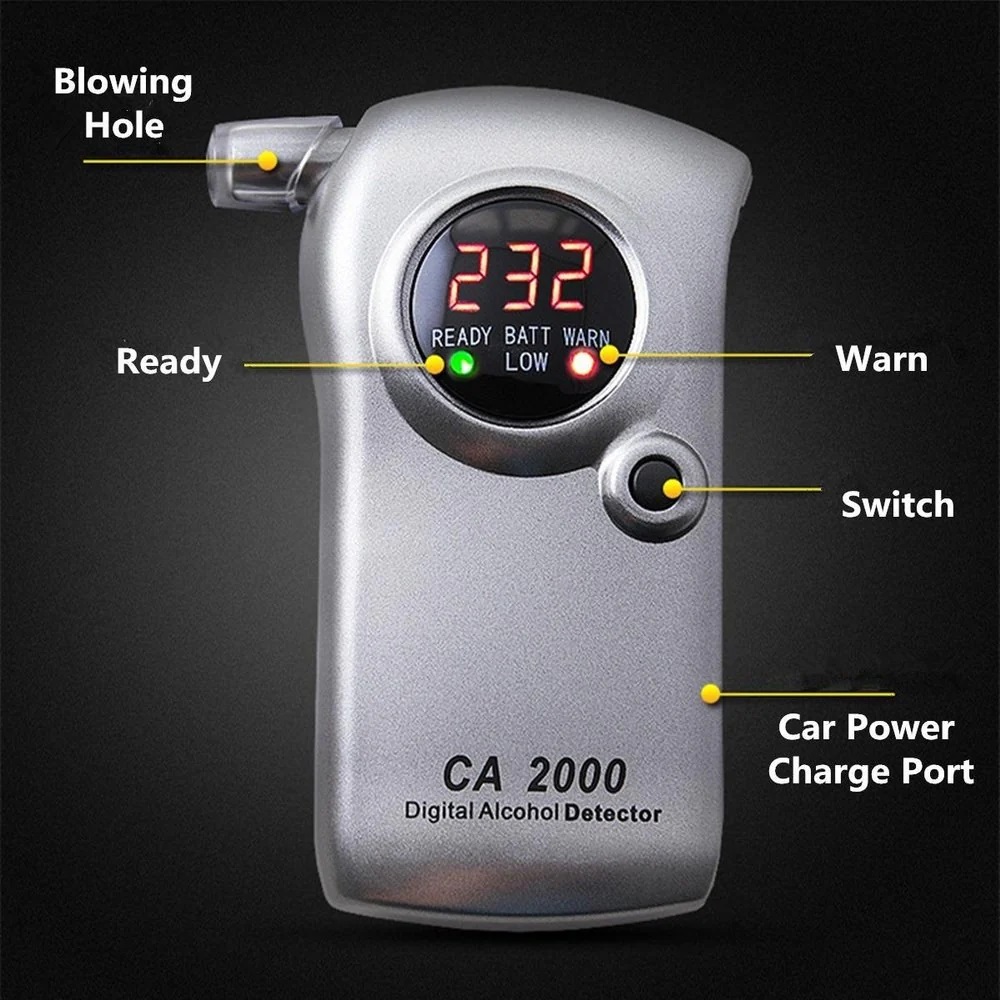 True Sense CA2000 Portable Digital LED Display Alcohol Detector Breathalyzer Machine, AT-18
