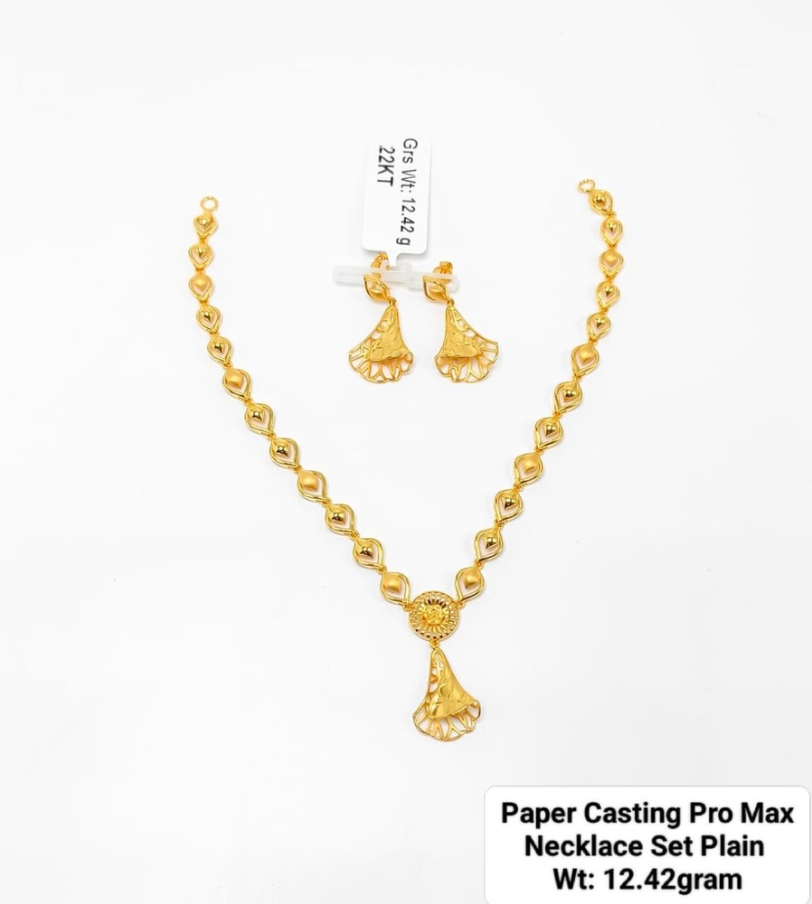 92% New Design Gold Paper Casting Pro Max Necklace Set