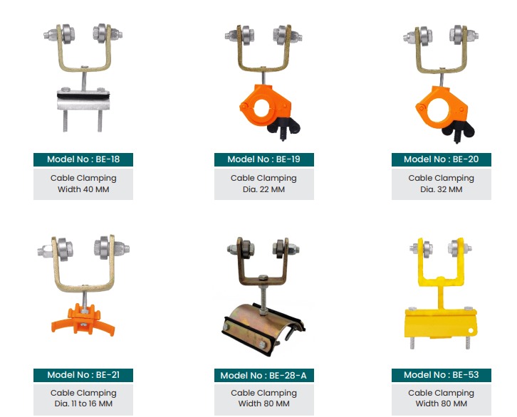 Cable Trolley - Max Load 1-2 Tons, Manual Power Source, Industrial Use, Blue Roll Container | Enhanced Cable Support, Safety Brake Feature, Reliable Performance