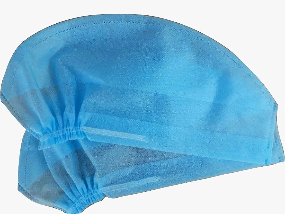 Disposable Surgeon Cap - Non Woven Material, 525mm Width, Blue Color | Recyclable, Waterproof, Comfortable Fit, Easy To Wear