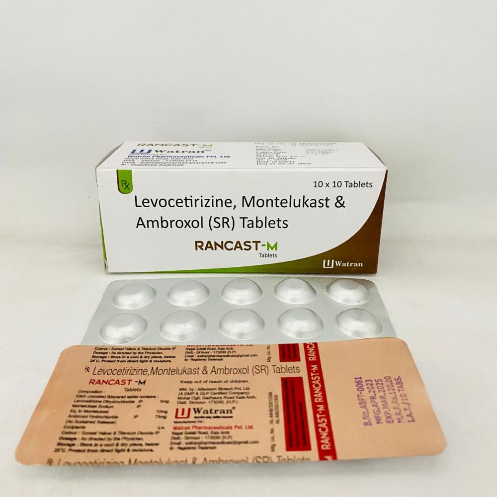: Levocetirizine Hydrochloride 5mg + Ambroxol Hydrochloride 60mg + Montelukast 10mg