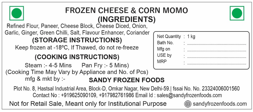 Cheese And Corn Maida Momo