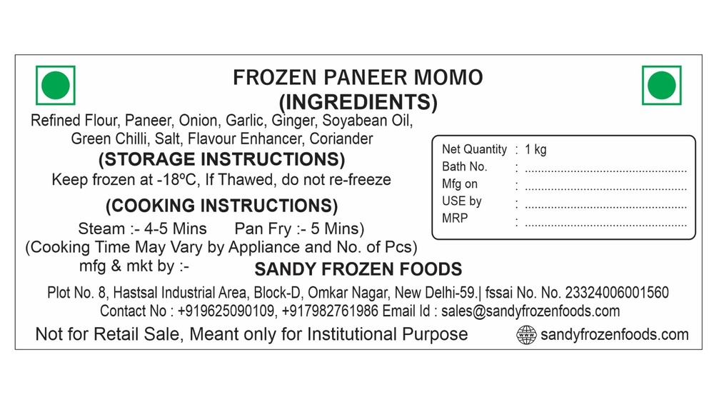 Paneer Whole Wheat Momo