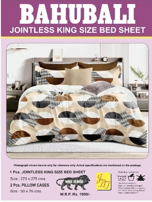 Bahubali king size bedsheet set 108*108