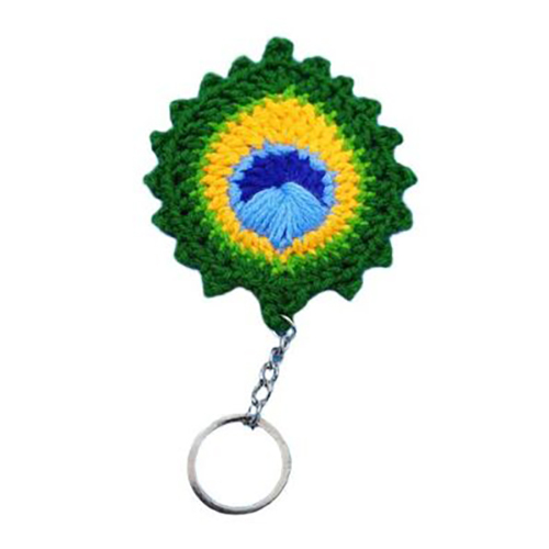 Crochet Mor Pankh Keychain