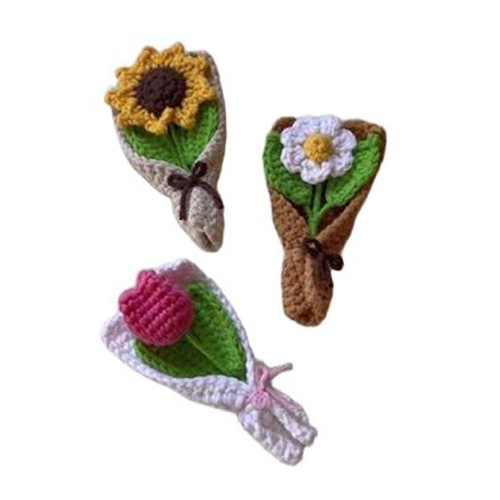 Crochet Flower Bouquet Decorative Keychain