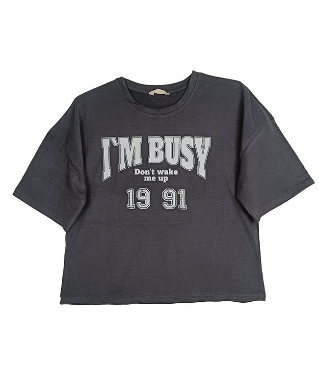 W13476 Ladies Boxy Fit Cropped Tops