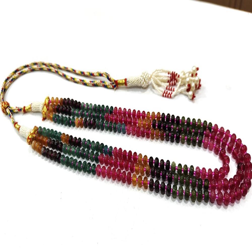 Natural Multicolor Quartz 6mm Rondelle Smooth Beads layered Necklace 18 to 20 inches long