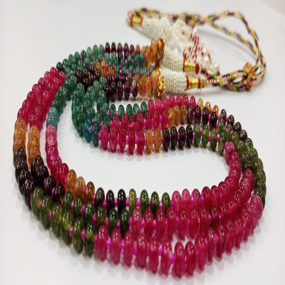 Natural Multicolor Quartz 6mm Rondelle Smooth Beads layered Necklace 18 to 20 inches long