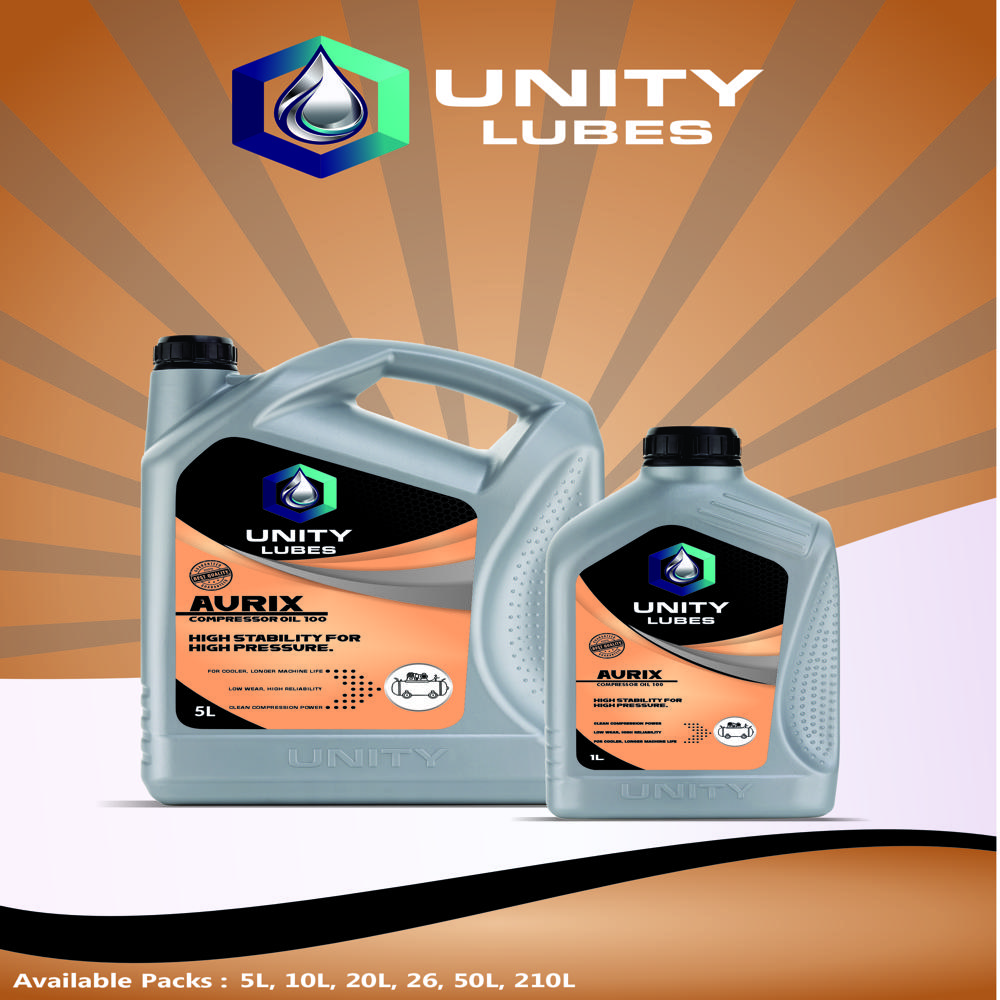 Unity Aurix Compressor Oil 100 1ltr - Ash %: <0.01%
