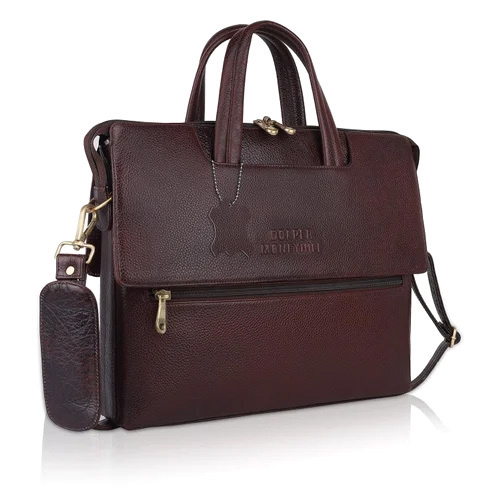 Dark Brown Leather Laptop Bag