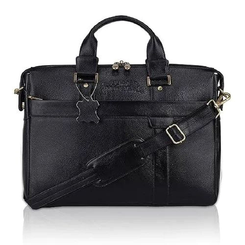 Dorper Moneyhill Black Leather Laptop Bag
