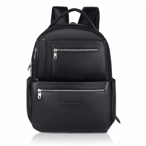 Dorper Moneyhill Black Leather Backpack